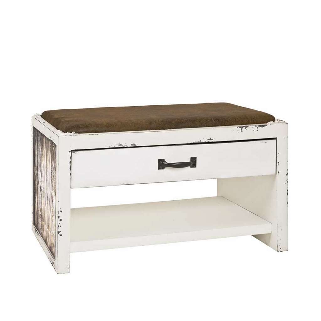 Shabby Chic Bank für Flur Weiß und Braun