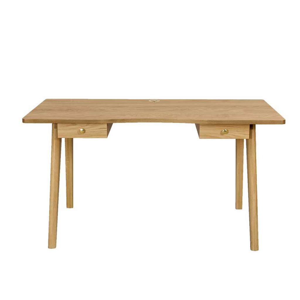 Skandinavischer Design Schreibtisch Eiche furniert zwei Schubladen