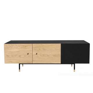 Fernseher Unterschrank in Eiche White Wash furniert Akustikstoff