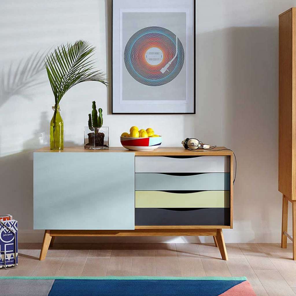 Design Lowboard in Mehrfarbig Schublade
