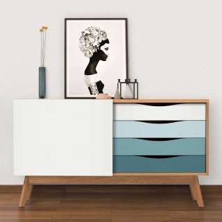 Schiebetüren Sideboard in Bunt vier Schubladen