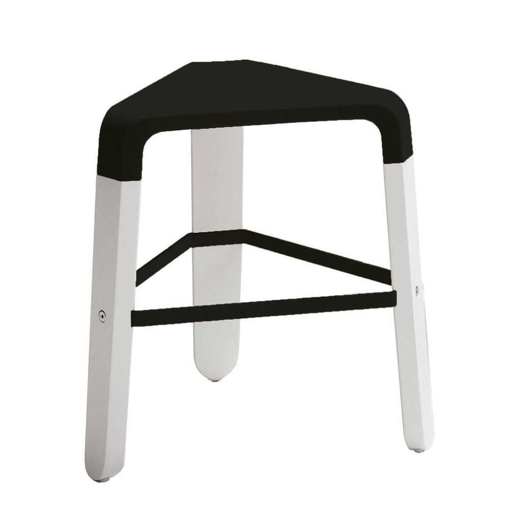 Dreieckiger Hocker in Schwarz und Weiß modern