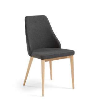 2 Stühle aus Webstoff Dunkel Grau modern (2er Set)