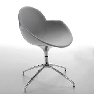 Designer Stuhl in Grau mit Armlehnen