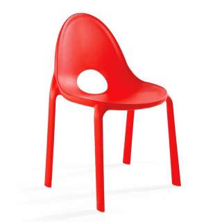 Outdoor Stühle in Rot Kunststoff (2er Set)