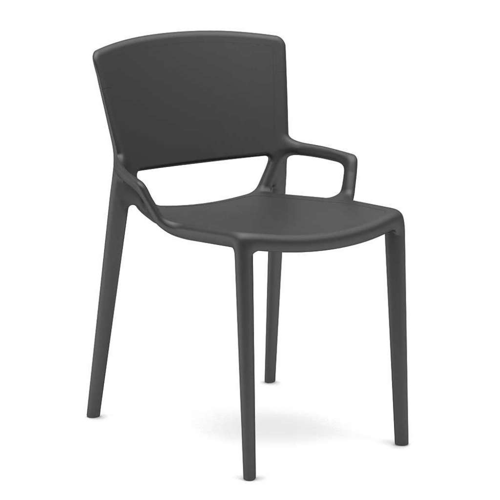 Design Gartenstuhl in Grau aus Kunststoff (2er Set)