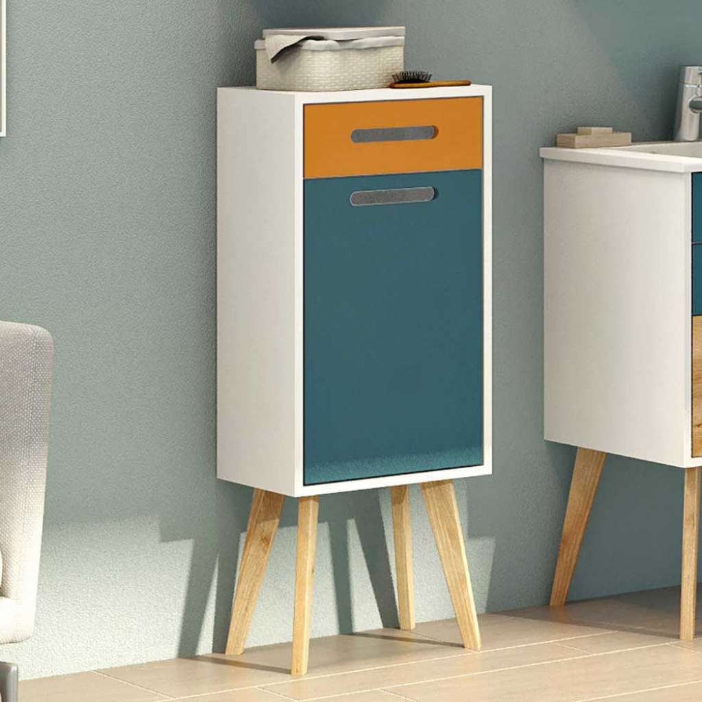 Badezimmer Unterschrank im skandinavischen Design Bunt
