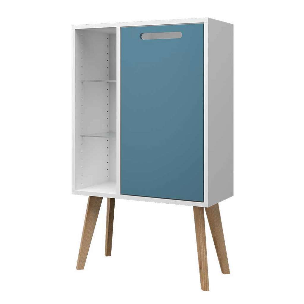 Bad Unterschrank in Weiß und Blau skandinavischen Design