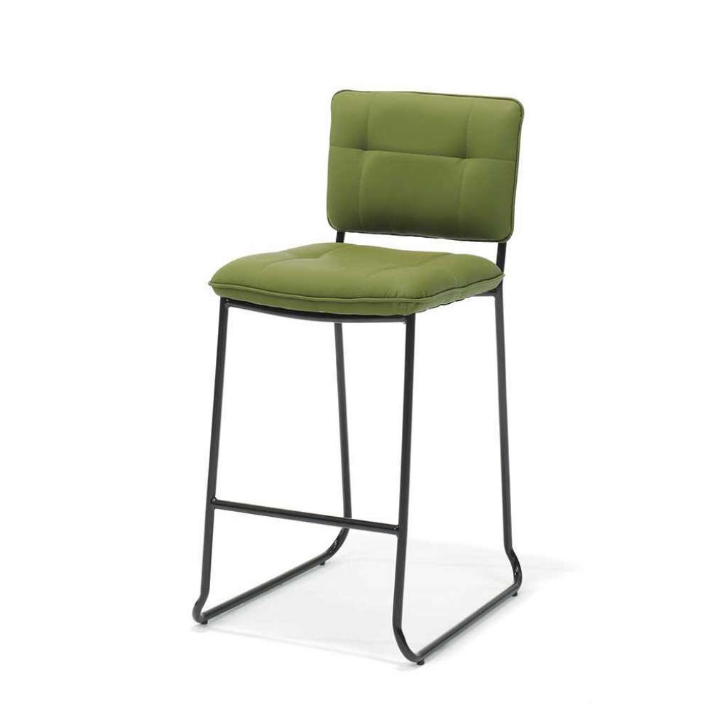 Grüner Küchenhocker aus Kunstleder und Metall (4er Set)