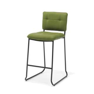 Grüner Küchenhocker aus Kunstleder und Metall (4er Set)