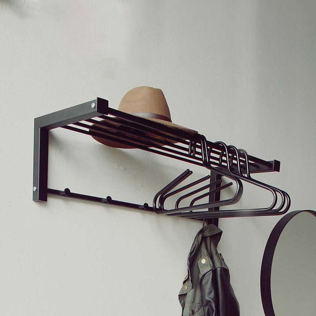 Büro Wandgarderobe in Schwarz Stahl