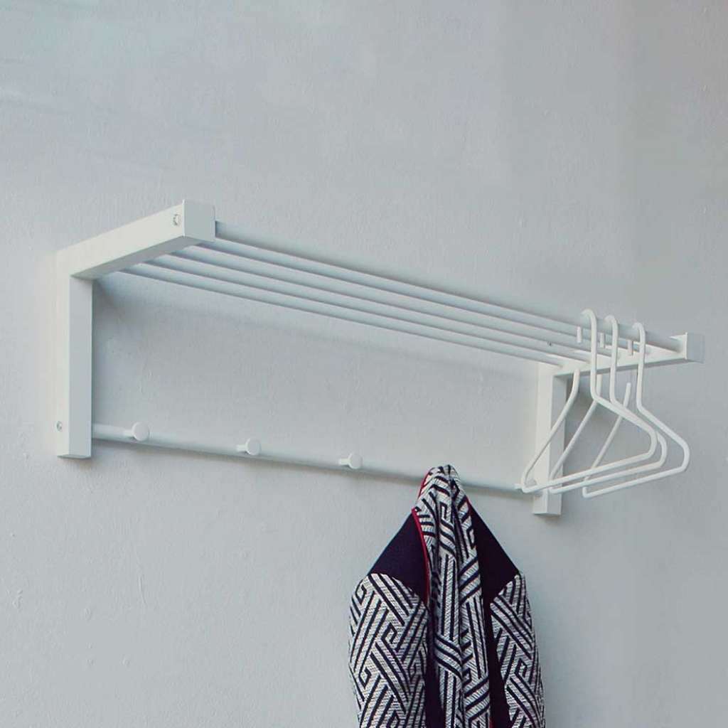 Stahl Wandgarderobe in Weiß modern