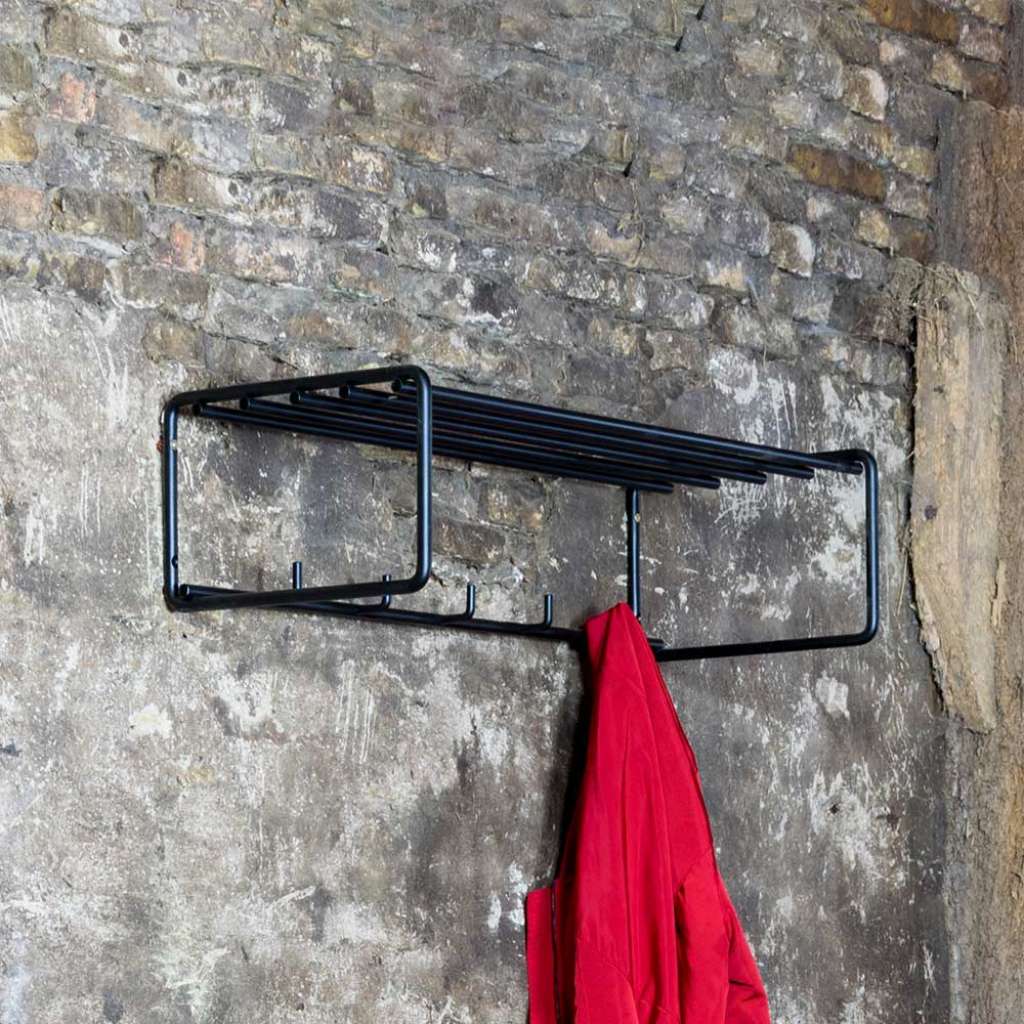 Metall Wandgarderobe in Schwarz 70 cm breit