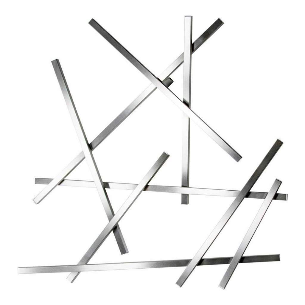 Design Wandgarderobe aus gebürstetem Edelstahl Industry Look