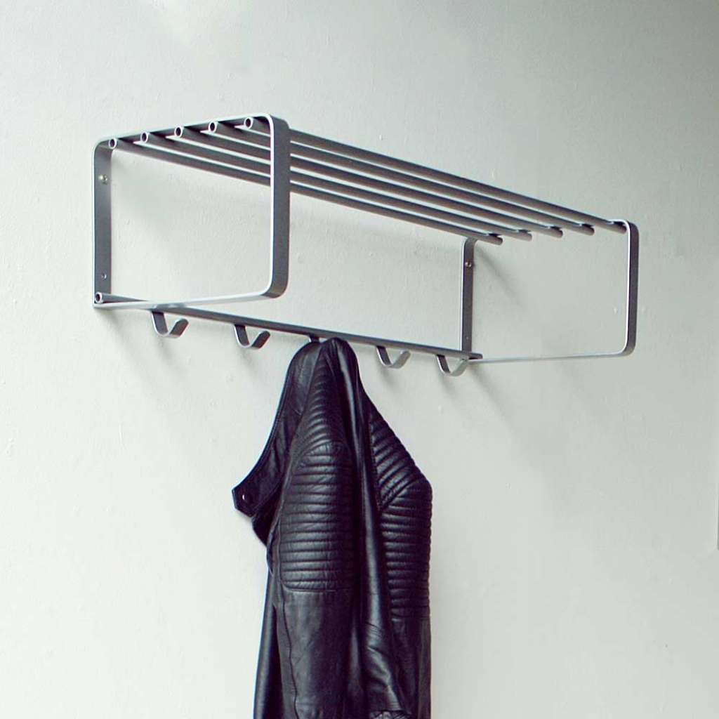 Flur Hängegarderobe in Nickelfarben Stahl