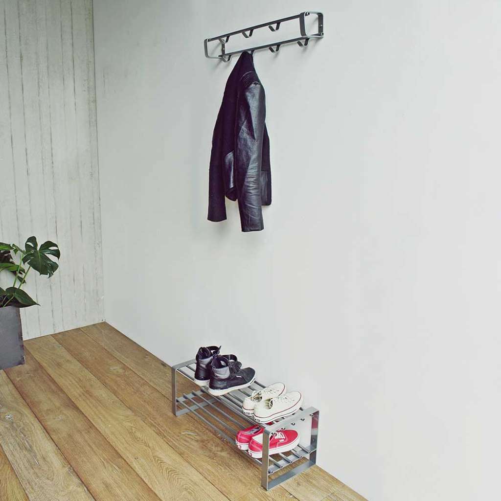 Flurmöbelset in Nickelfarben Schuhregal (2-teilig)