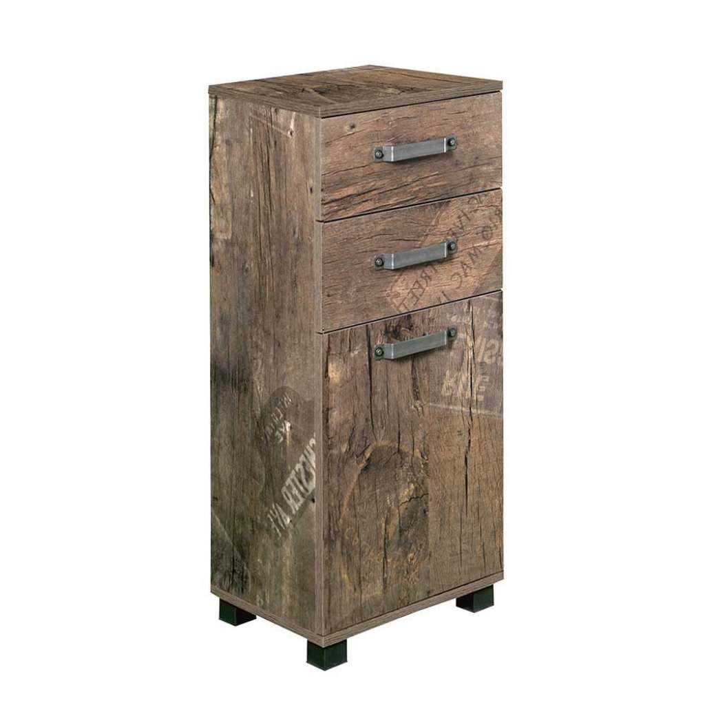 Badezimmer Unterschrank in Holzpaletten Optik 40 cm breit