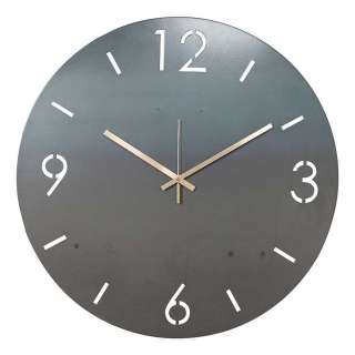 Wanduhr in Grau Stahl rund