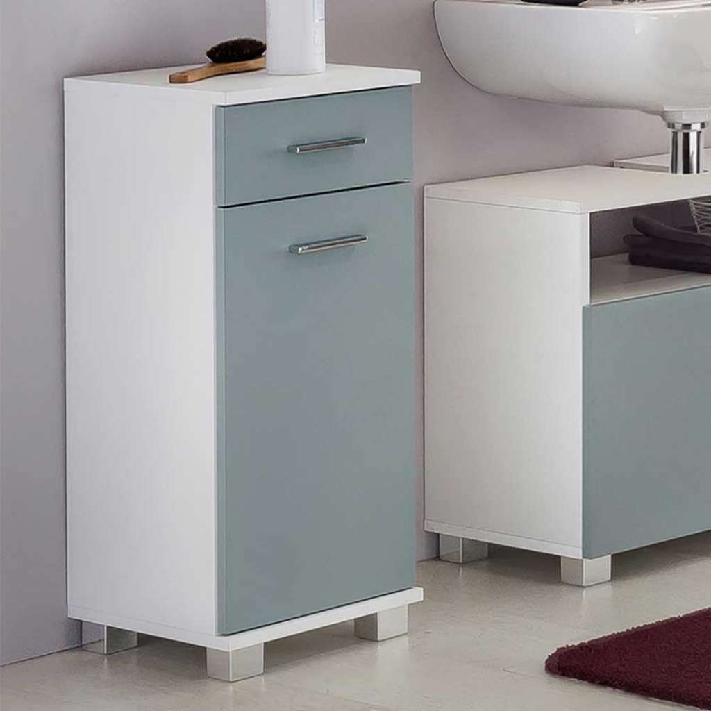 Bad Unterschrank in Hell Blau und Weiß modern