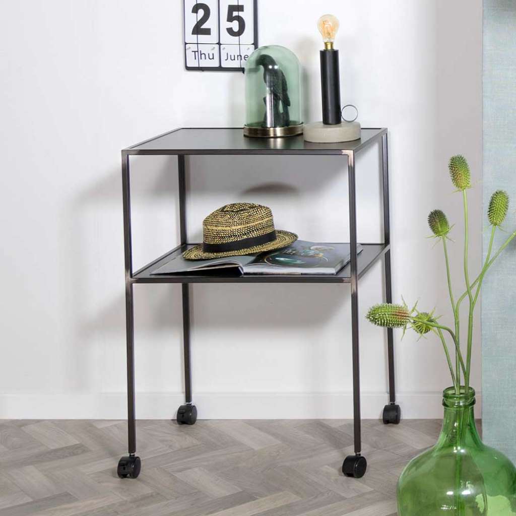 Telefontisch mit Rollen Stahl