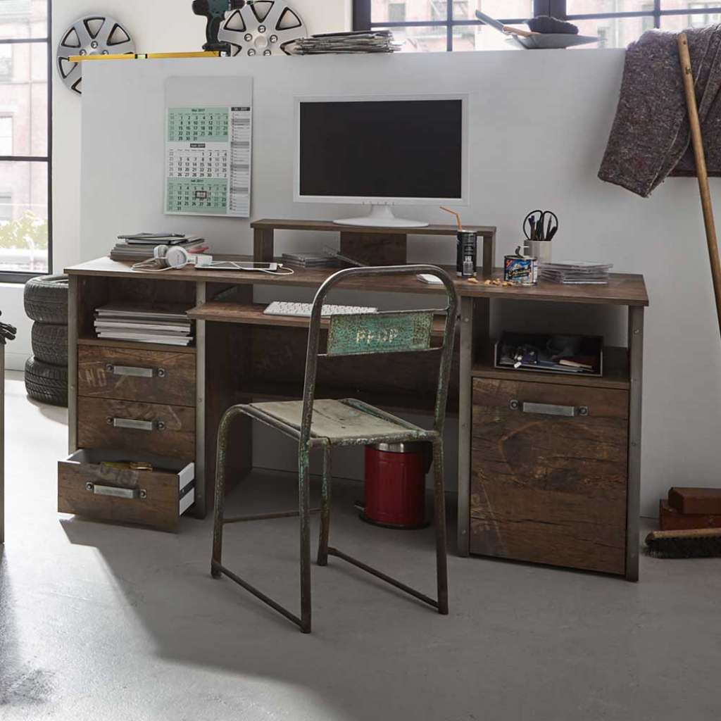 Computertisch mit Tastaturauszug Loft Style