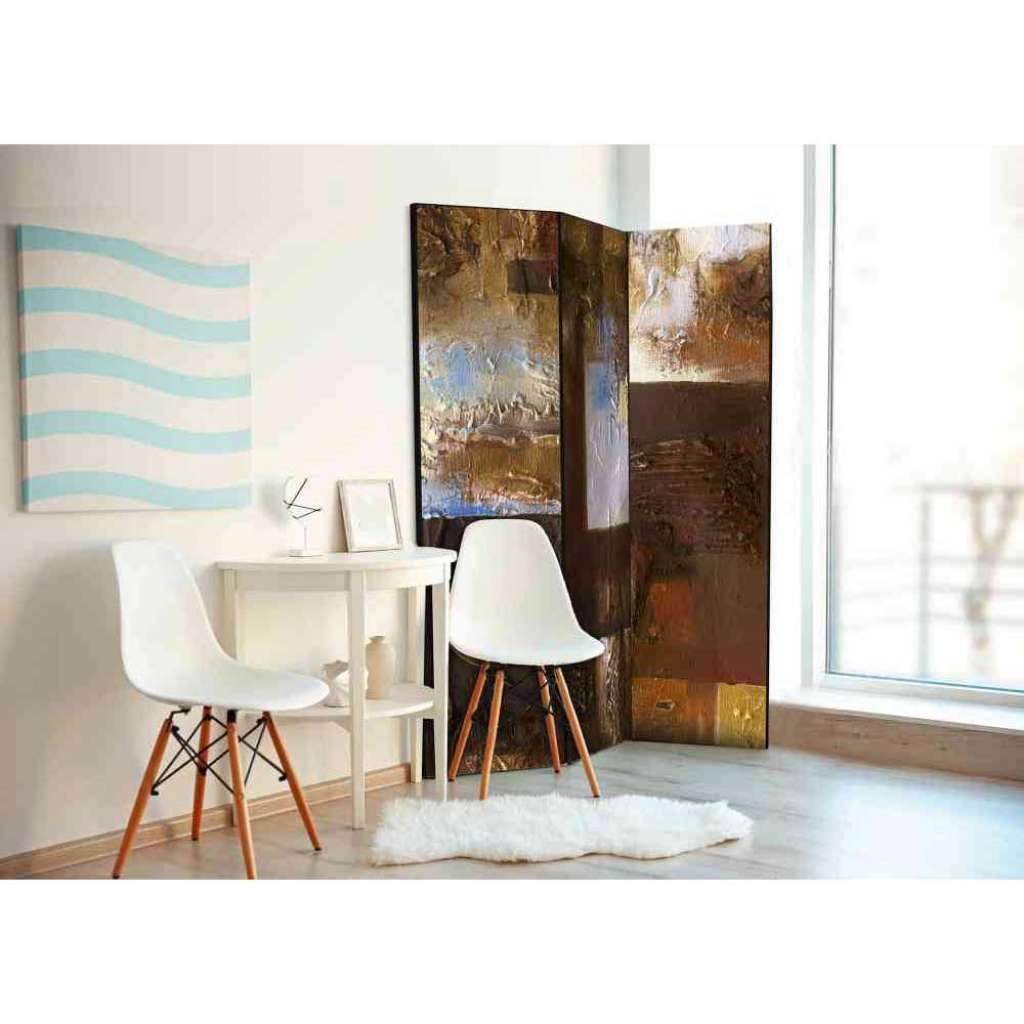 Spanischewand mit Leinwand Füllung Bunt