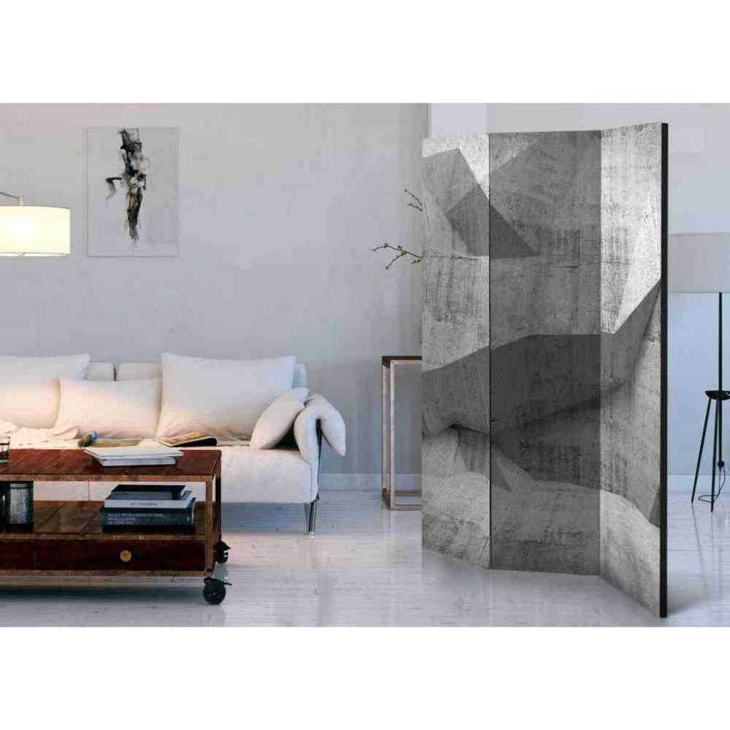 Spanische Wand mit Betonwand Motiv 3D Optik
