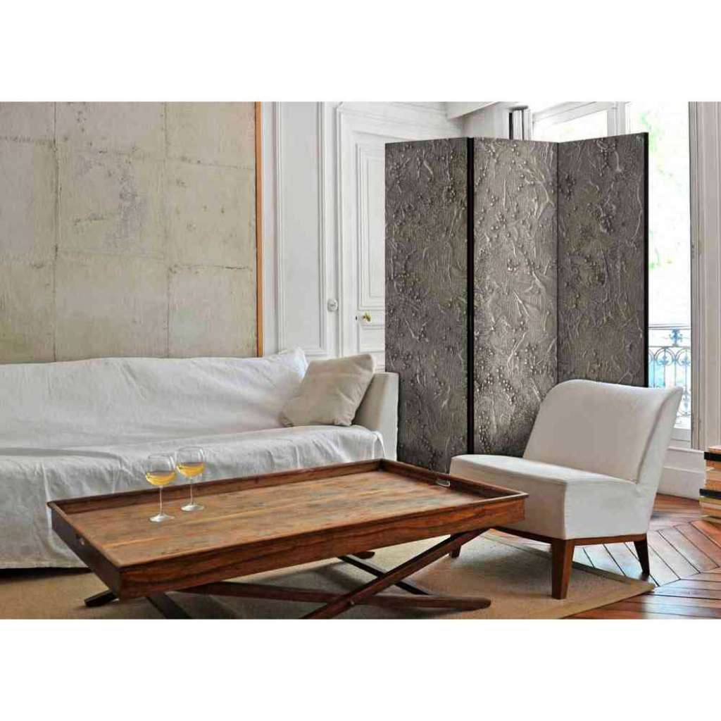 Spanische Wand in Grau und Silber Metall Design