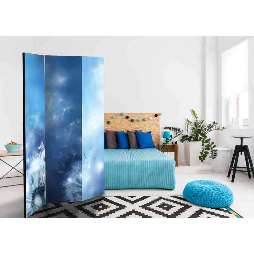 Spanische Wand mit blauem Himmel und Pusteblume 135 cm breit