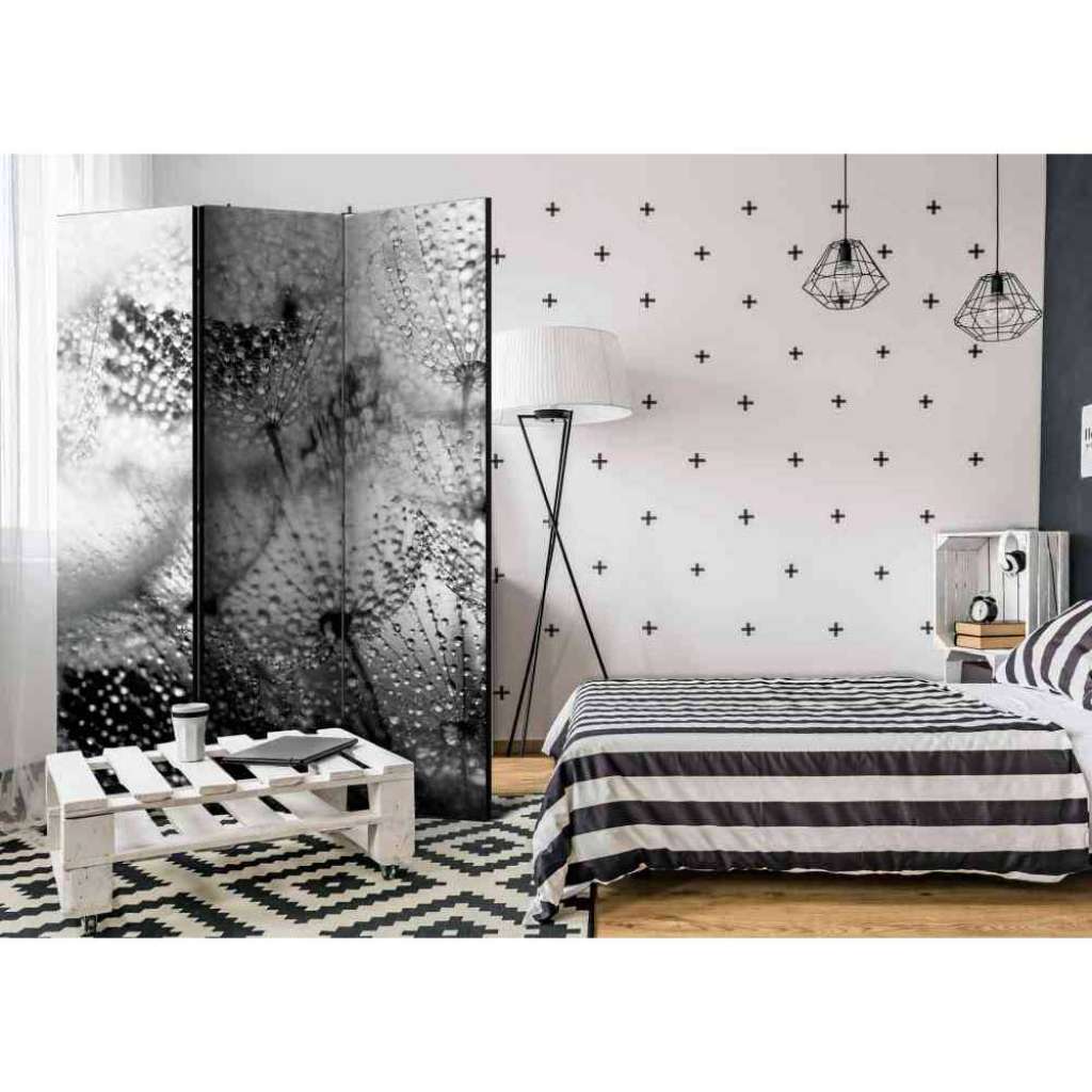 Spanische Wand mit Pusteblumen und Regentropfen modern