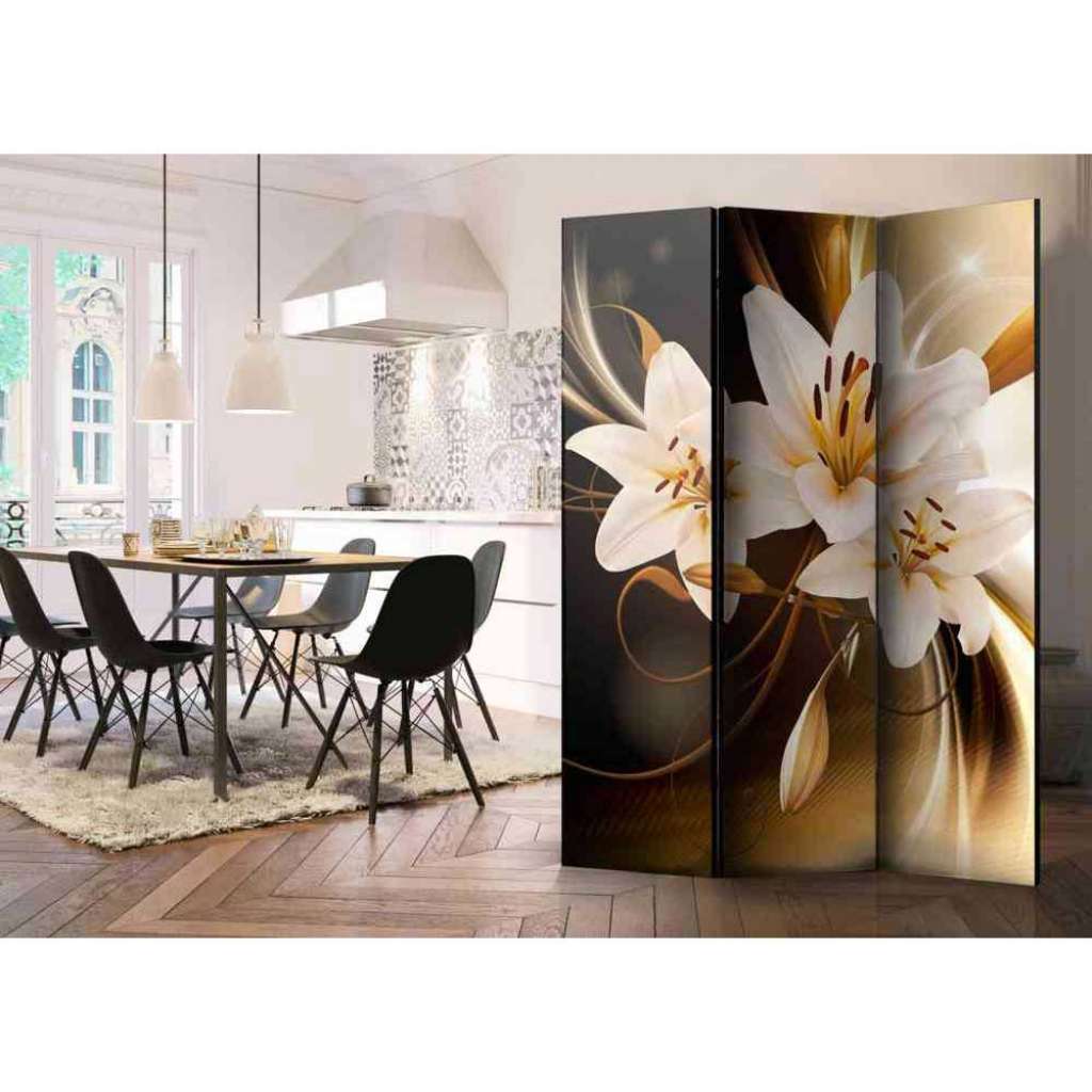 Spanische Wand drei Elemente mit Lilien Motiv