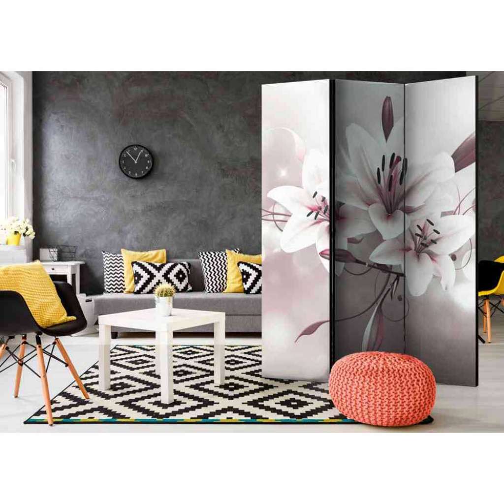 Raumteilerparavent mit Lilien Motiv 135 cm breit