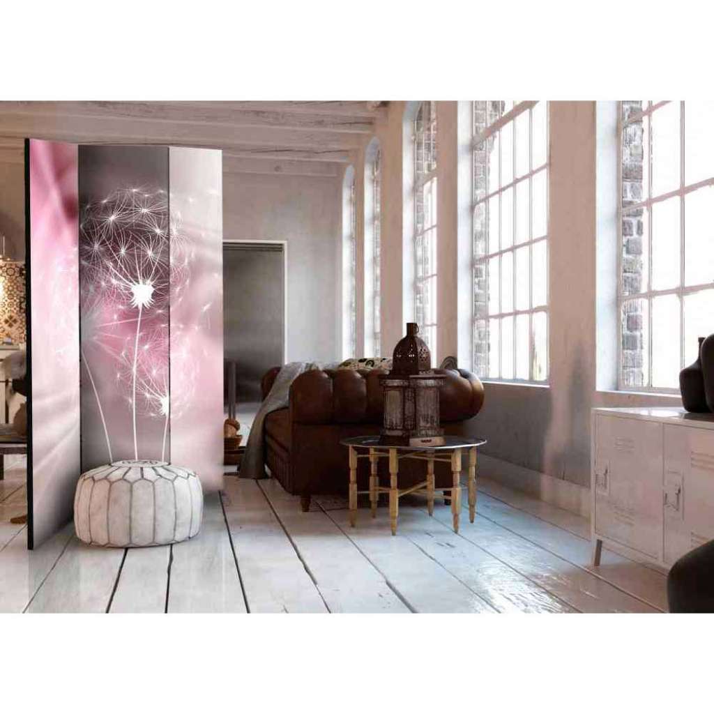 Leinwand Paravent mit Pusteblume 3 teilig