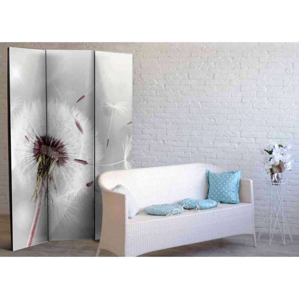 3 Elementen Paravent mit Pusteblumen Motiv modern