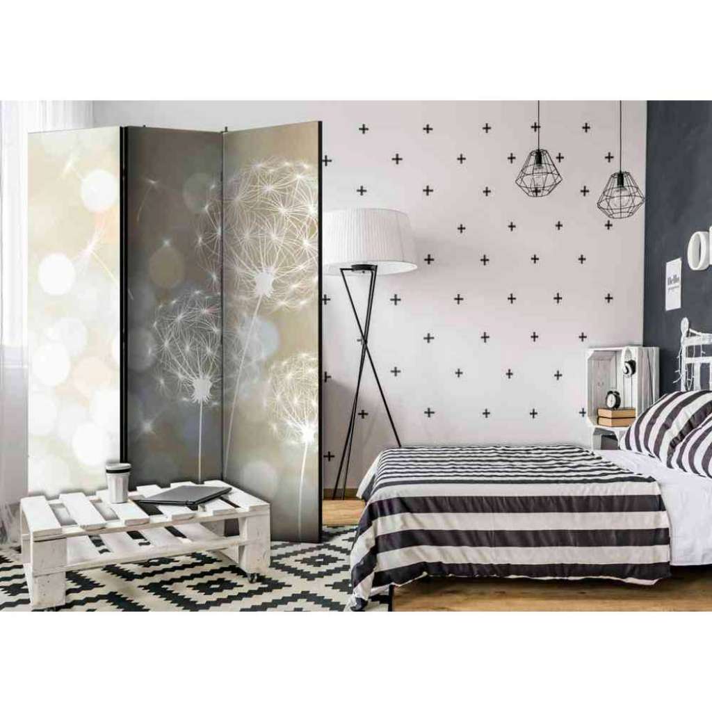 Paravant mit Pusteblumen Motiv drei Elemente
