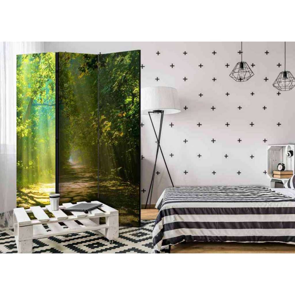 Raumteilerparavent mit Wald Motiv beidseitig bedruckt