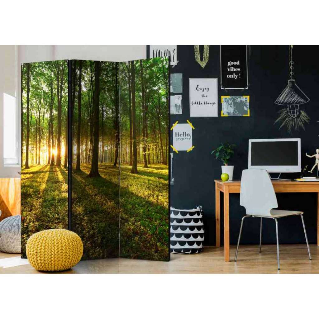 Spanische Wand 135 cm breit mit Wald Motiv