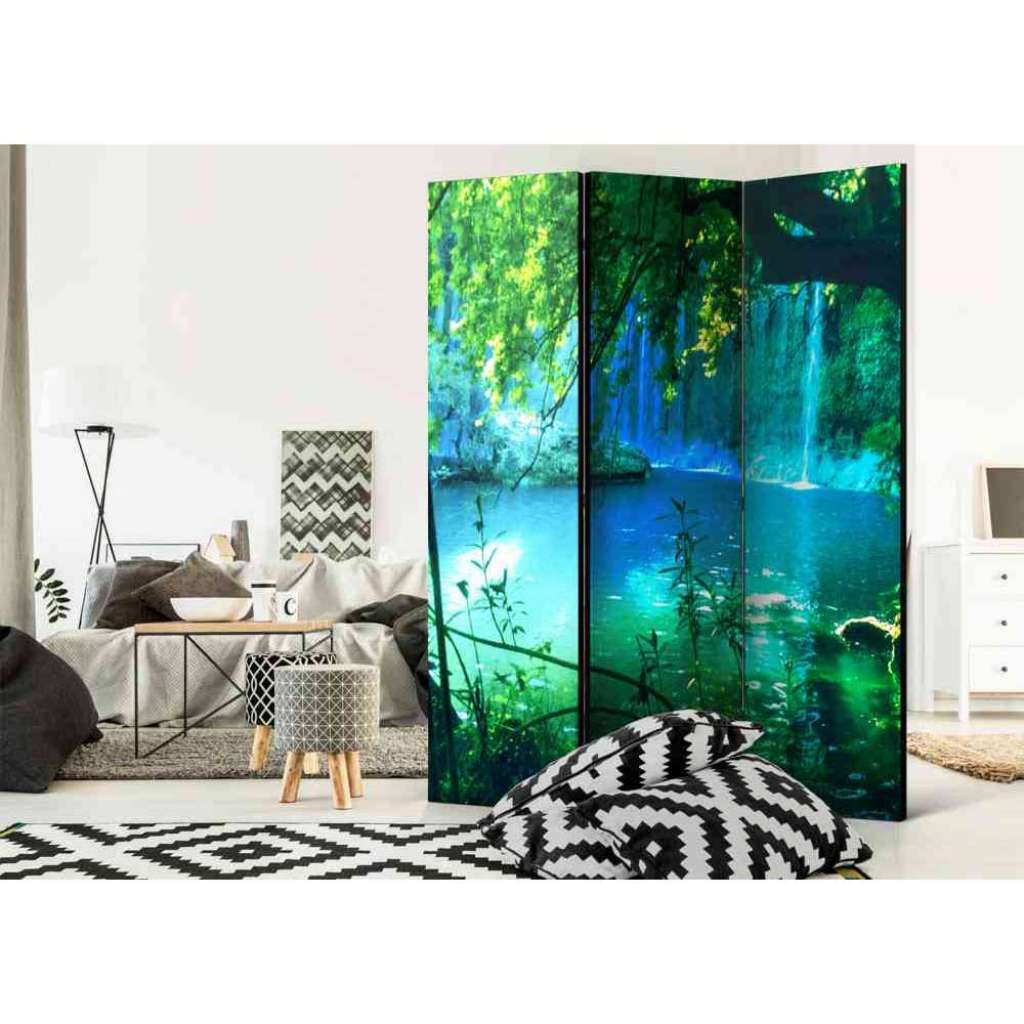 Falt Paravent mit Wasserfall Motiv modern