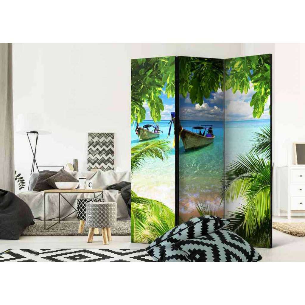 Motiv Paravent im Südsee Design 135 cm breit