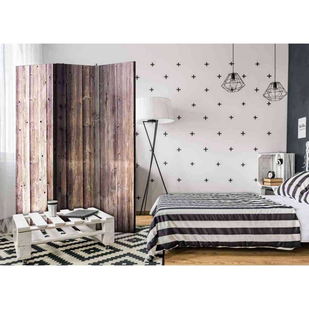 Spanische Wand in Altholz Bretter Optik 3-teilig