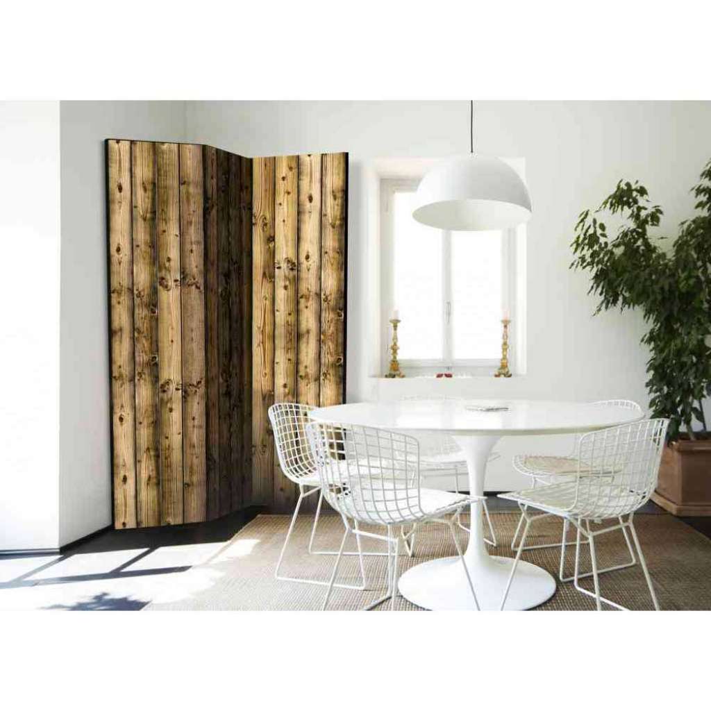 Spanische Wand in Altholz Bretter Optik drei Elementen