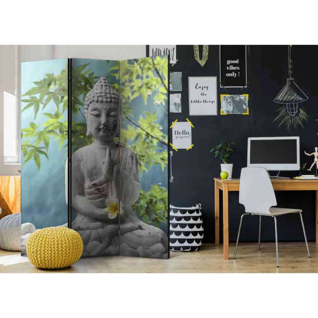 Trennwand Paravent mit Buddha Motiv 135 cm breit