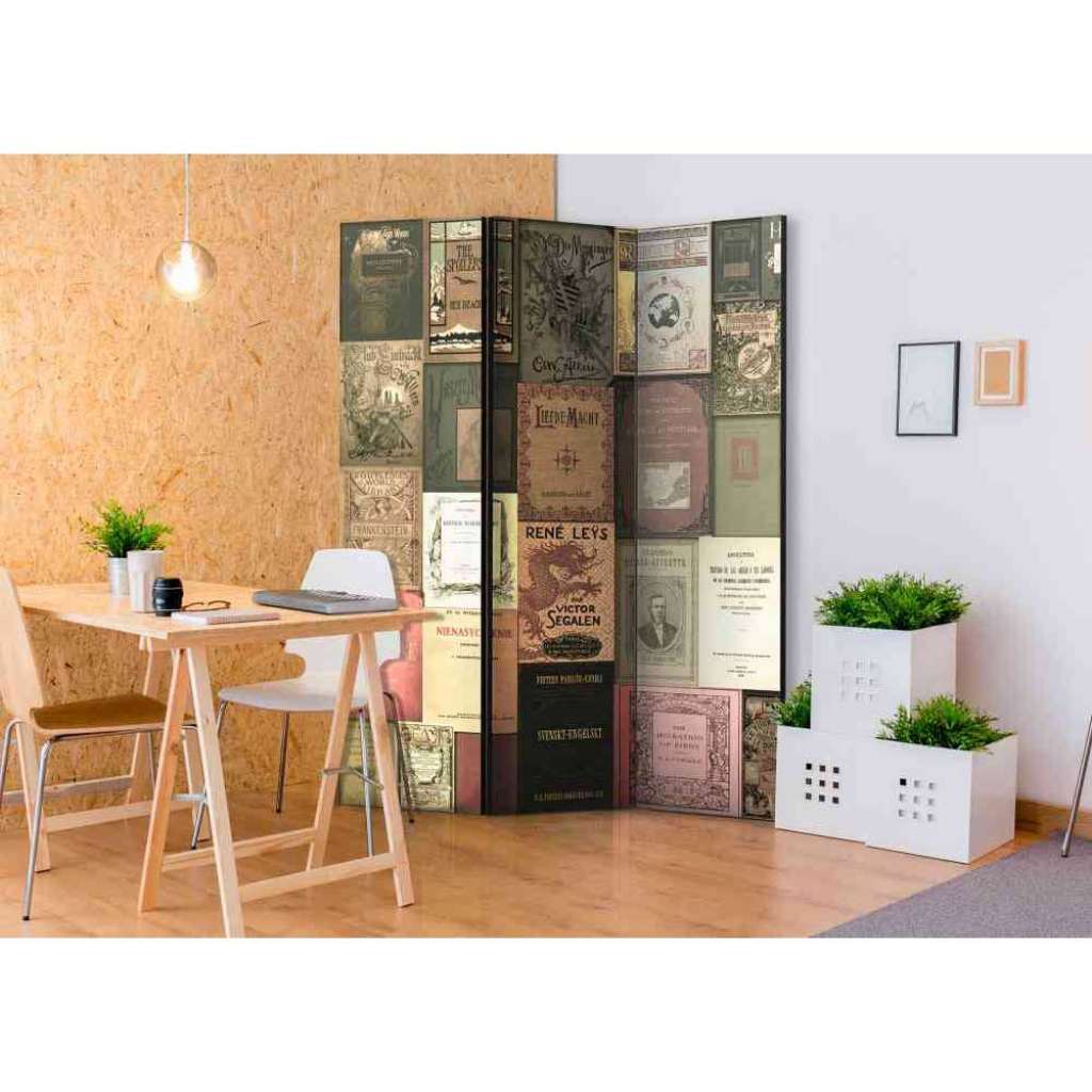 Design Paravent mit Büchertitel Motiven nostalgischen Look