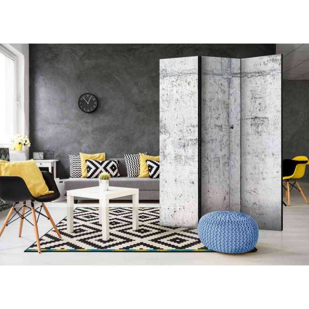3-teiliger Paravent im Beton Design modern