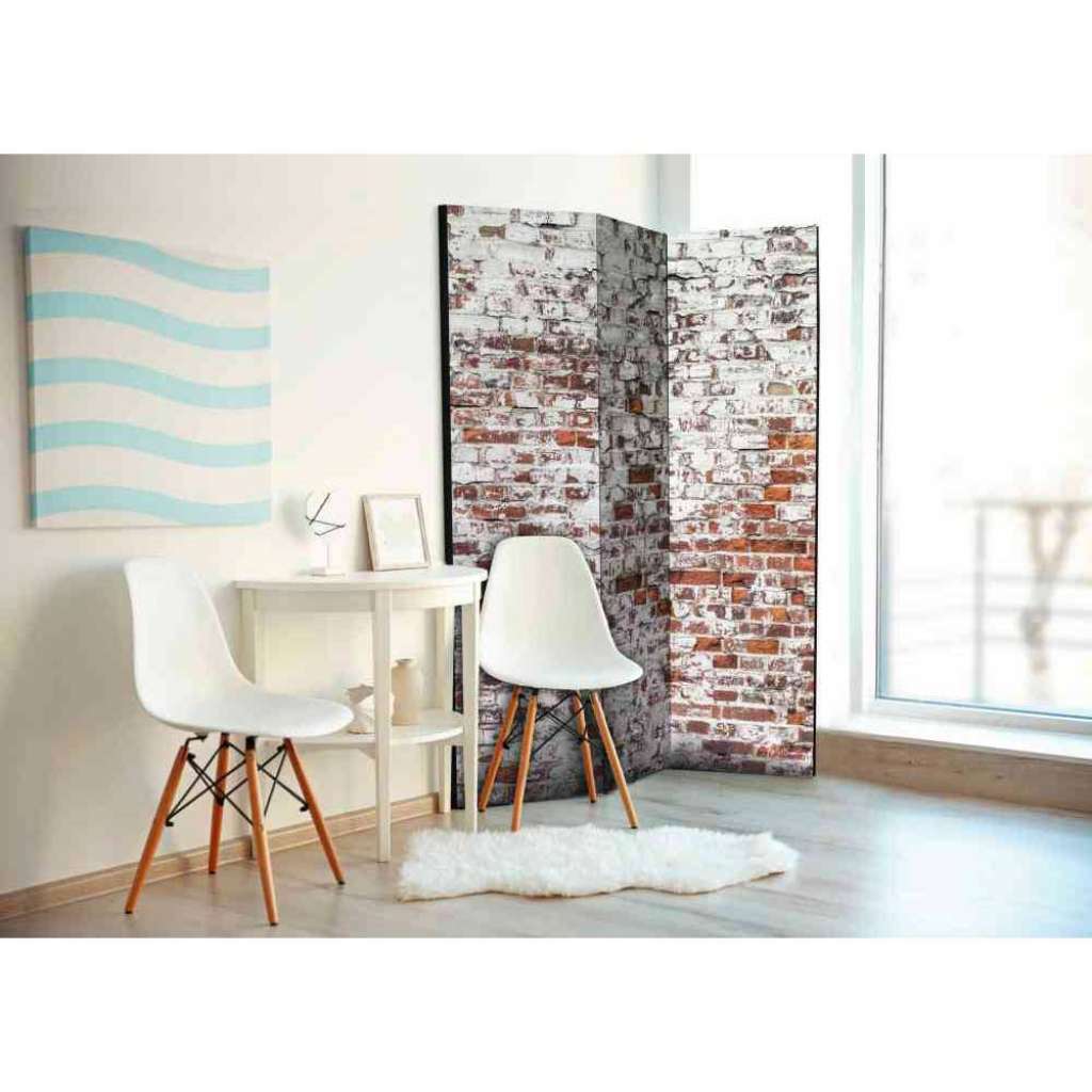 Sichtschutz Paravent mit antikem Mauer Motiv modern
