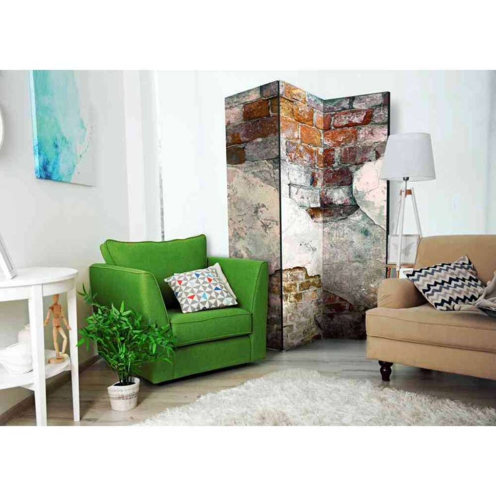 Spanische Wand mit Ziegelsteinmauer Motiv 135 cm breit