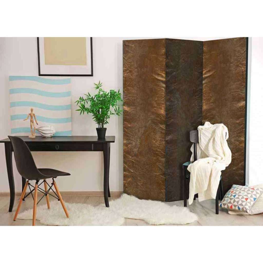 Spanische Wand in Kupferfarben 3 teilig