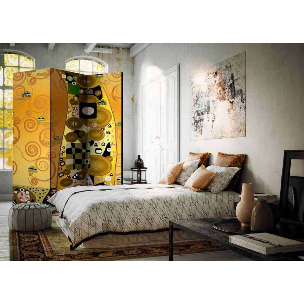 Spanische Wand mit künstlerischem Motiv Bunt und Goldfarben