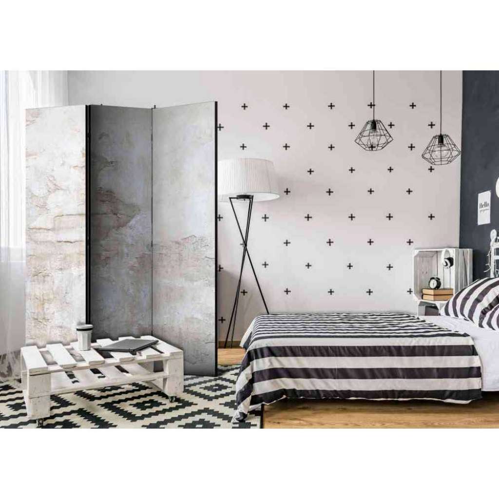 Spanische Wand in hell Grau und Beige Mauer Motiv