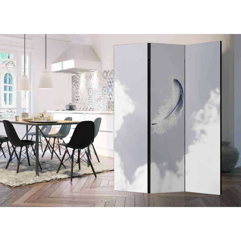 Spanische Wand mit Feder Motiv aus Leinwand